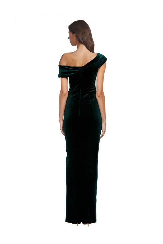 Dark Green Sweetheart Sleeveless Stretch Velvet Long Prom Dress Canada Supplier