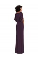 Grape V-Neck Split Sleeves Long Prom Dress Canada Supplier