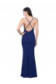 Royal Blue V-Neck Sleeveless Low Back Long Prom Dress Canada Supplier