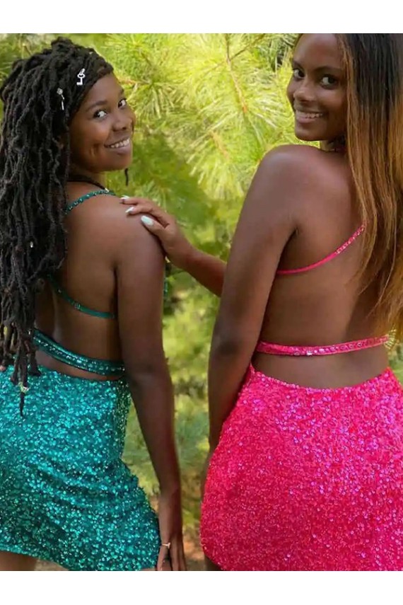 Dark Green V-Neck Sleeveless Short Homecoming Dress / Prom Dress Canada Supplier