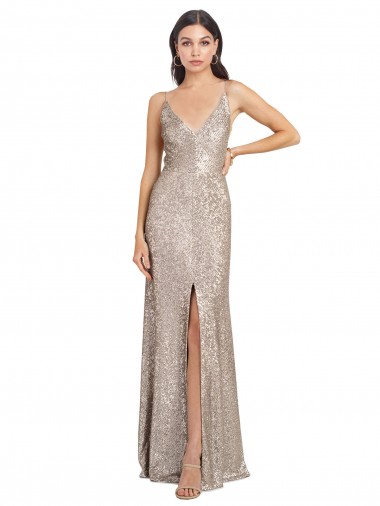 Silver High Neck Sleeveless V-Back Long Sexy Prom Dress Canada Supplier