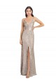 Silver High Neck Sleeveless V-Back Long Sexy Prom Dress Canada Supplier