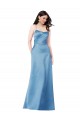 Sky Blue Square Neck Sleeveless Criss Cross Back Long Prom Dress Canada Supplier