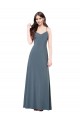 Slate Grey V-Neck Sleeveless Low Back Long Sexy Prom Dress Canada Supplier
