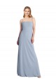 Smoke Blue Square Neck Sleeveless Criss Cross Open Back Long Evening Prom Gowns Canada Supplier