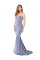 Smoke Blue Strapless Sleeveless Low Back Long Prom Dress Canada Supplier