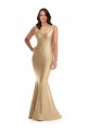 Soft Gold V-Neck Sleeveless V-Back Long Plus Size Prom Dress Canada Supplier