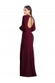 Burgundy Gold Bateau Neck Puff Sleeves Open Back Long Prom Dress Canada Supplier