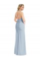 Light Sky Blue Halter Neck Sleeveless Open Back Long Prom Dress Canada Supplier