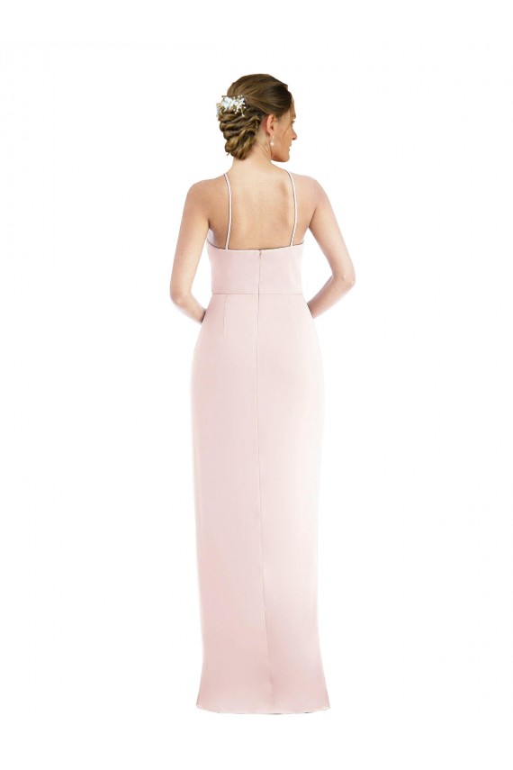 Pink Halter Neck Sleeveless Long Evening Prom Gowns Canada Supplier