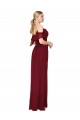Burgundy High Neck Cold Shoulder V-Back Long Prom Dress Canada Supplier