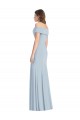 Light Sky Blue Off the Shoulder Sleeveless Long Prom Dress Canada Supplier
