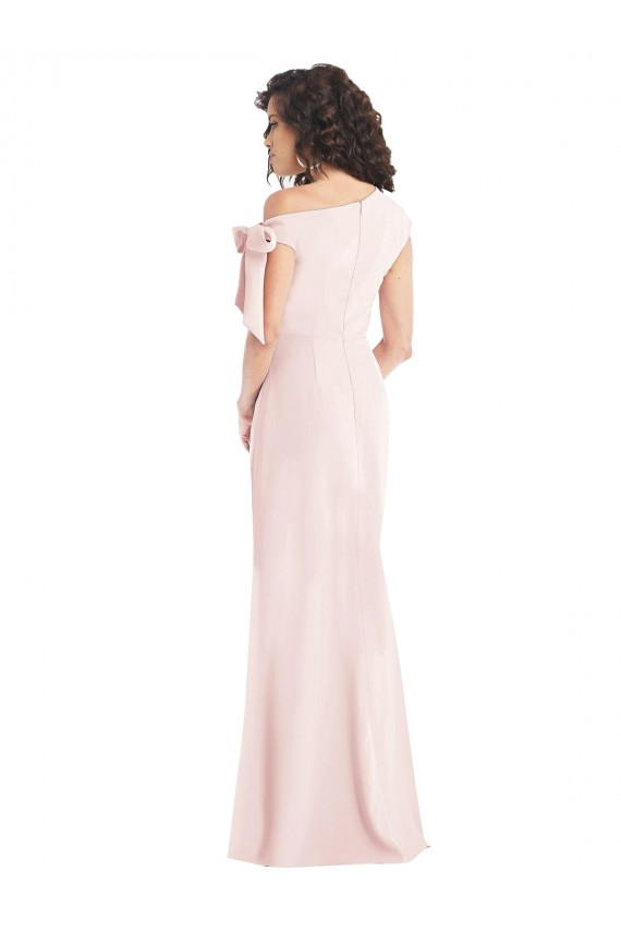 Pink Off the Shoulder Cap Sleeves Long Prom Dress Canada Supplier