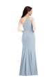 Light Sky Blue One Shoulder Sleeveless Long Prom Dress Canada Supplier