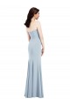 Light Sky Blue Strapless Sleeveless Low Back Long Formal Bridesmaid Gown Canada Supplier