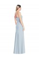 Light Sky Blue Strapless Sleeveless Low Back Long Bridesmaid Gown Canada Supplier