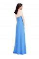 Peacock Blue Strapless Sleeveless Low Back Long Prom Dress Canada Supplier