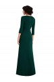 Dark Green V-Neck Long Sleeves V-Back Long Prom Dress Canada Supplier