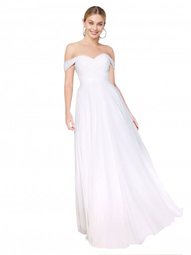 White High Neck Sleeveless Soft Chiffon Long Prom Dress Canada Supplier