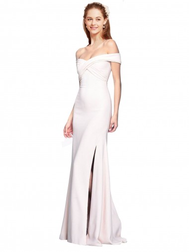 White Off the Shoulder Sleeveless Long Prom Dress Canada Supplier